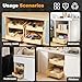 Gsskny Pull Out Cabinet Organizer, 14''W×21''D Sliding Drawers for Cabinets, 2 Tier Soft Close Slide Out Wooden Pull out Drawers, Base Cabinet Organization for Kitchen, Pantry, Bathroom