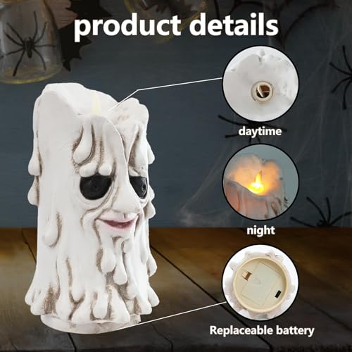 Image of Halloween Flameless Candles Lamp Fake Candles with LED Flickering Electric Candle Home Tabletop Decor