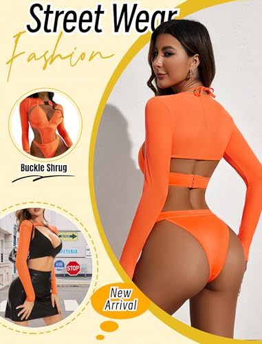 Image of Avidlove Rave Outfits for Women Festival Sexy Lingerie Bodysuit 2 Piece | Buckle shrug crop top halter bodysuit set, snap closure, breathable mesh, for concerts and club nights