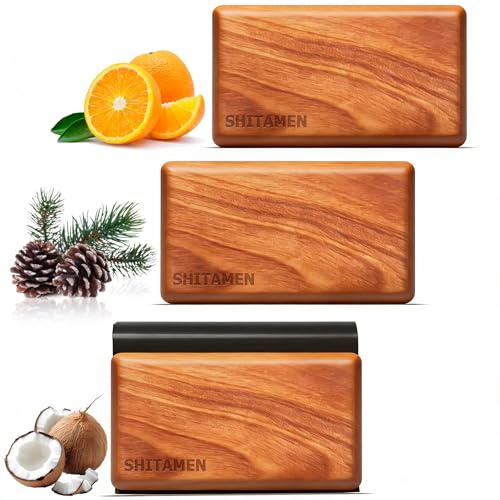 Car Air Freshener, Wood Air Freshener, Car Odor Eliminator for Visor Clip, 3-Pack Variety Scent Refill, Long Lasting - CLIP INCLUDED (Cabana-Pine-Orchard)