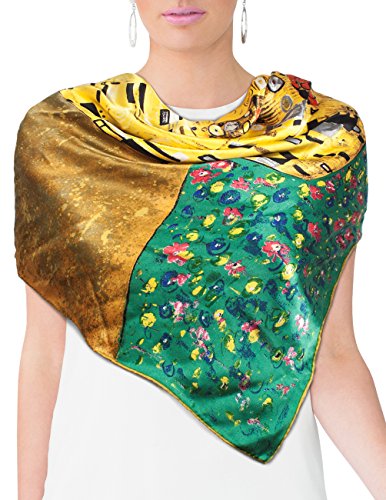 Dahlia Women's 100% Luxury Silk Scarf - Gustav Klimt's Famous Painting2