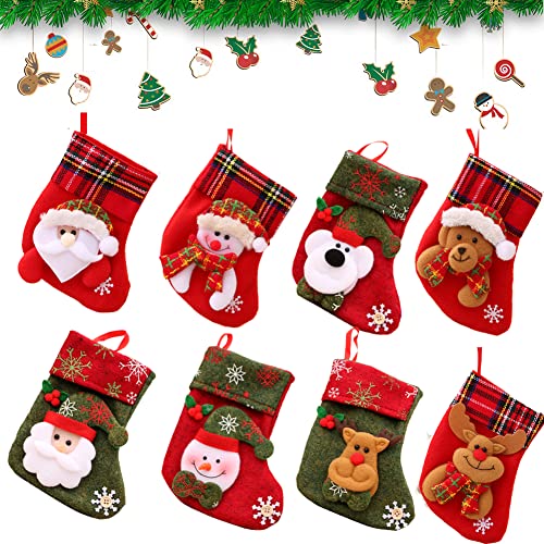 XYBB 8 Stück Weihnachtsstrumpf Geschenktüte, Weihnachtsstrumpf Set, Nikolausstiefel Socken, Weihnachtsstrumpf Schneemann, Nikolausstrumpf auf Kamin, für Nikolaussocken,Weihnachtsstrümpfe Cover