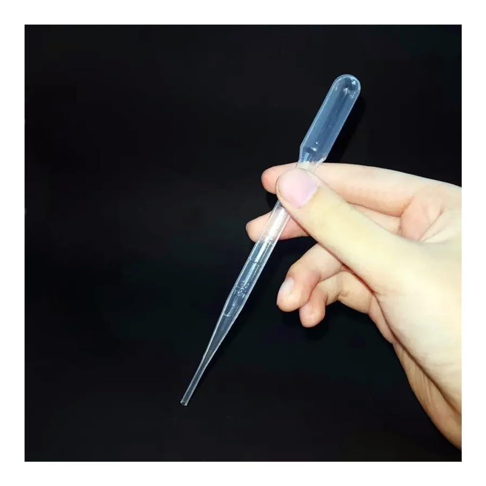 Laborausstattung und -bedarf 100/200/300/500 Stück Laborpipette, transparent, 3 ml, Kunststoff, graduiert, Kunststoff-Tropfer