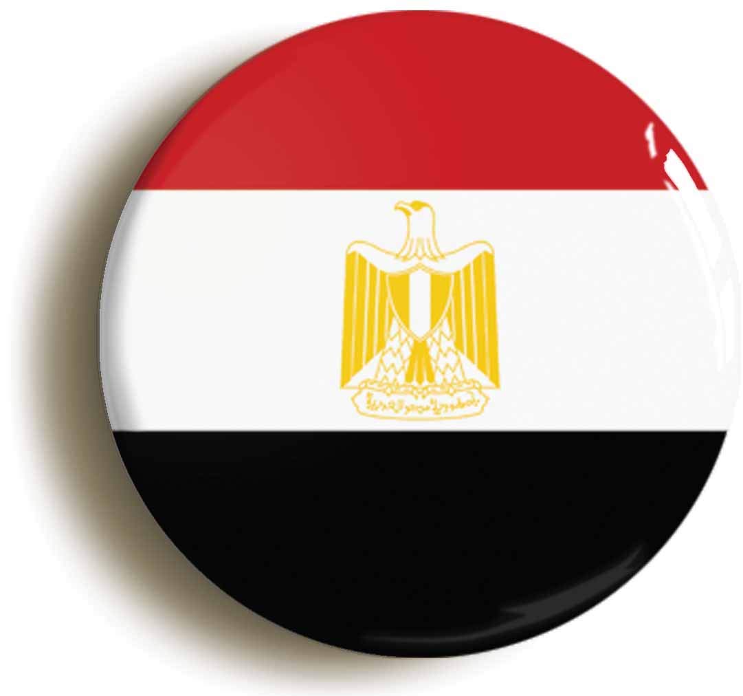 Egypt National Flag Fridge Magnet (Circular 2inch / 50mm Diameter)