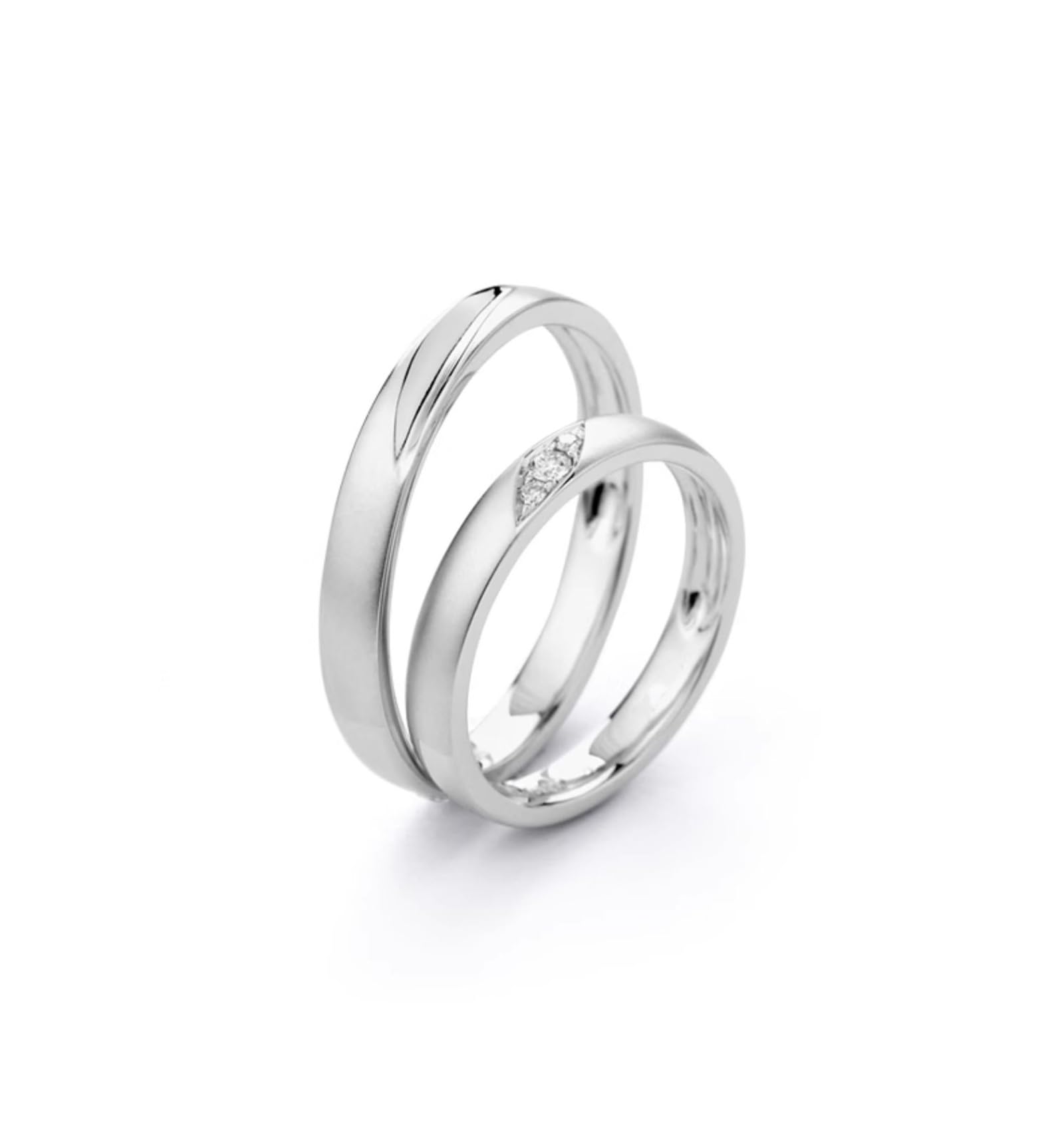 Anillos de mujer de oro blanco auténtico, anillos de boda de oro auténtico, anillo de compromiso, anillo de diamante simple para mujer