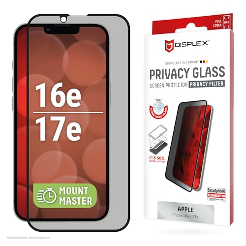 Écran invisible de côté : Displex Privacy Glass iPhone 16e MountMaster