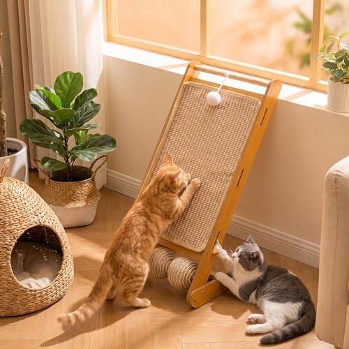 Rascador para gatos de sisal con poste vertical de 23.6 pulgadas miniatura 6