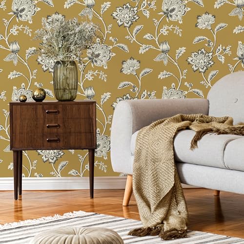 Fine Decor FD43450 Juliette Floral Wallpaper, Ochre, Brown, 53 x 1050 cm - Image 2