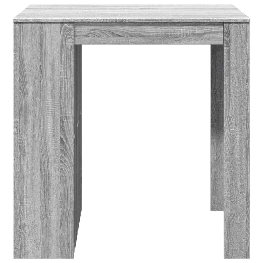Mesa de bar gris Sonoma 102 x 70 x 103,5 cm de madera con 2 estantes y 1 cajón para espacio de almacenamiento, ideal para cocina, salón, comedor, material duradero