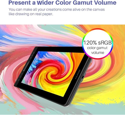Image of HUION Kamvas Pro 13 Graphic Tablet with Screen, 13,3 inch Drawing Tablet with Screen, Full Laminated, with Adjustable Stand and Battery-Free Stylus, Ideal for Work from Home & Remote Learning