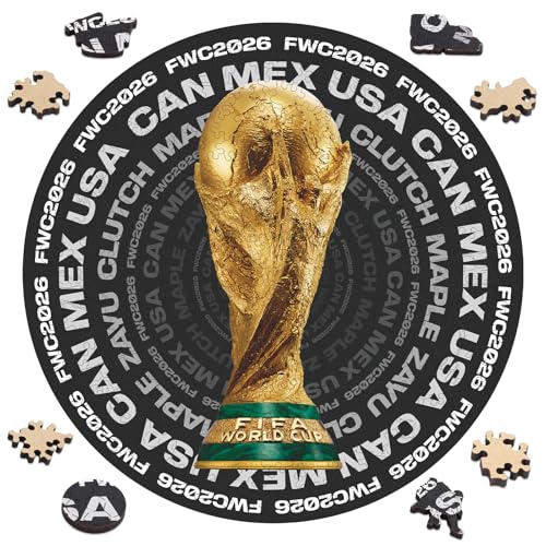 Image of FIFA World Cup 2026 Wooden Puzzles - 5MM Thick Officially Licensed Poster Puzzles - Premium World Cup 2026 Merchandise, Memorabilia Gift for Football Fan, Jigsaw Puzzle for Adult (FWC Ball, 200Pcs)