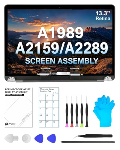 A1989 A2159 A2289 Screen Replacement 13.3 for MacBook Pro Full LCD(Gray)