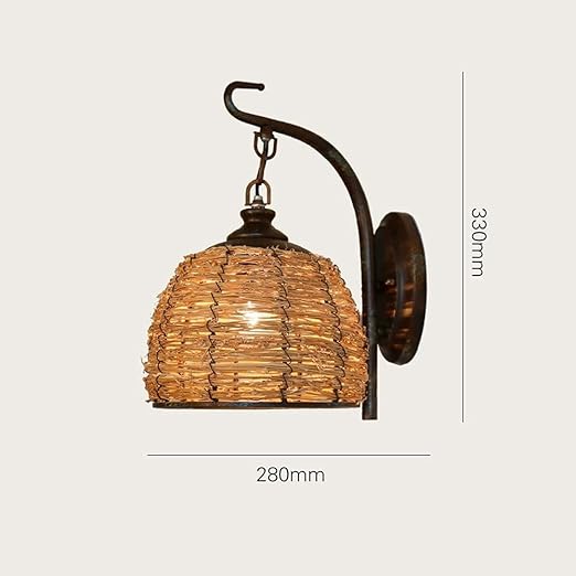 GRAWIT Handgemaakte Retro Bamboe Wandlamp Chinese Stijl Lantaarn Blaker Trap Foyer Gangpad Theehuis Nachtkastje Gang Vintage Houten Lamp E27 Vogelnest Creatieve Rotan Weven Muur Lantaarn Blaker beautiful photo 2
