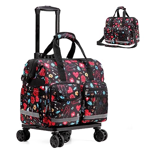 Image of Nurse Rolling Medical Duffle Bag Work Nursing School College Student Must Have Clinical Home Health Nurse Cna Nr Gifts Carry On Bag with Wheels Doctor Emt Ems Healthcare Equipment Homecare Physician