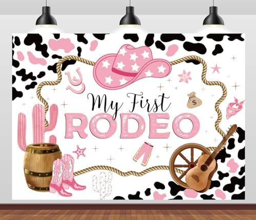 AIBIIN 7x5ft My First Rodeo Birthday Backdrop Western Cowboy 1st Birthday - View #10