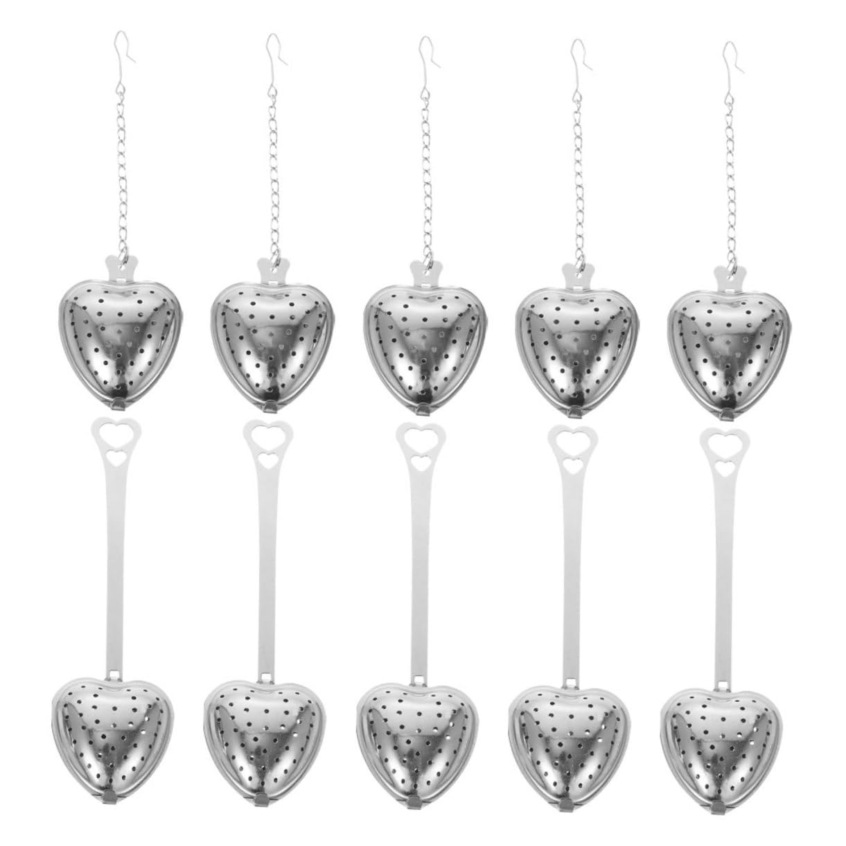 ABOOFAN 30 Piezas Corazón de infusor de té infusor de té inoxidable en forma de corazón Plata