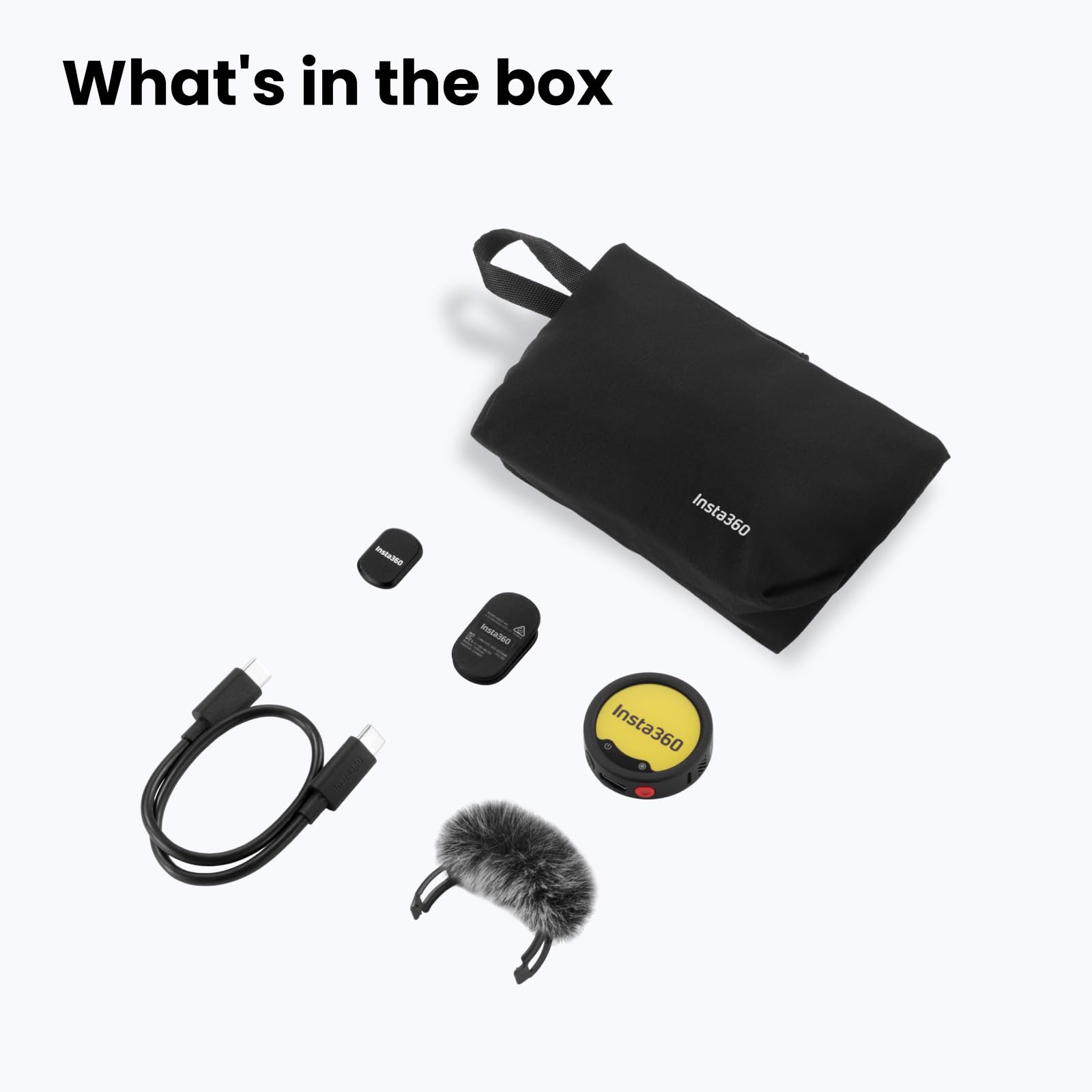Insta360 TX Mic Pro Mini Mic Bezprzewodowa klapa Mic dla iPhone/aparatu/Android, nagrywanie wideo, Bluetooth, konfigurowalny wyświetlacz E-Ink, 3 mic Matrix, Wewnętrzne Pływające nagrywanie 32bit