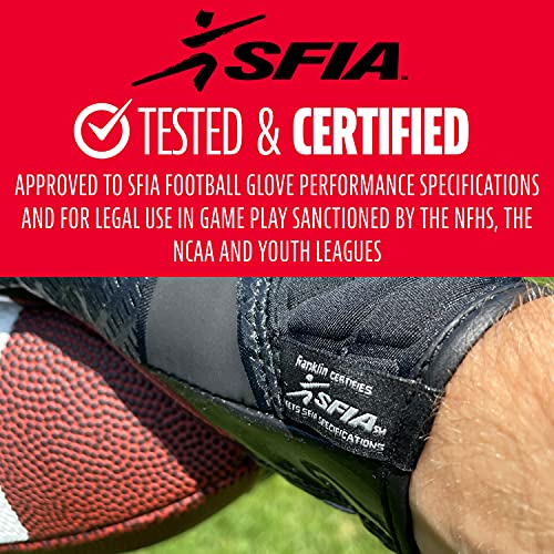 Franklin Sports Football Receiver Gloves - Adult and Youth Football Receiver Gloves - Extra-Grip Premium Football Gloves for All Ages - Hi-Tack - SFIA Approved - Image 3