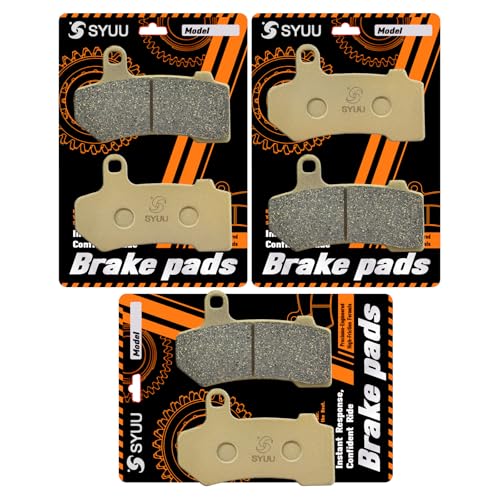 S SYUU Kupferfaser Motorrad Bremsbeläge Vorne Hinten kompatibel mit Harley Davidson Touring FLHXS Road Glide Special FLHRS Road King Special 2015 2016 2017 2018 FA409FR