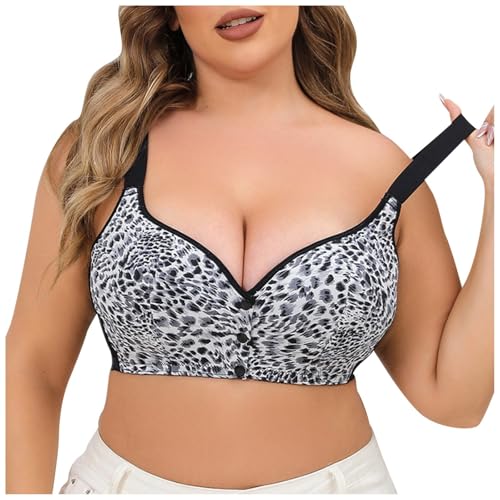 Generisch 2025 Sujetador Casual Ajustable Transpirable Sujetador Ropa Interior Top para Mujer Sin Anillo De Acero Faja Sujetador Ajustable De Talla Grande, Negro , 36A