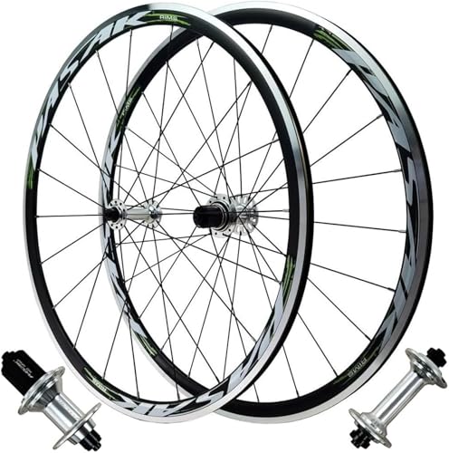 KLYso Ruedas Bicicleta Carretera 700C 8 A 12 Velocidades con Radios Redondos De 24 H Y Frenos C/V Aleación Aluminio Doble Pared Y Liberación Rápida 30 Mm(D)