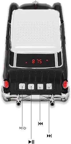 Miniatura 8 de WS-1955 Retro Sedan Altavoz Bluetooth  Sonido HD, Radio FM, TWS estéreo, luces LED de fiesta, reproducción USBTF, micrófono manos libres  Decoración