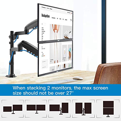 HUANUO Supporto per Doppio Monitor per Schermi LCD / LED da 17