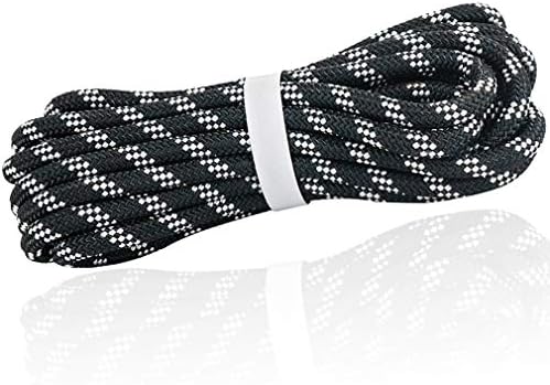 NewDoar CE & UIAA Certificated Rock Climbing Rope 24KN 8mm(5/16in)-10mm (3/8in) High Strength Accessory Cord Safety for Outdoor Survival, Hiking, Mountaineering (50FT(15M), Black 8mm)