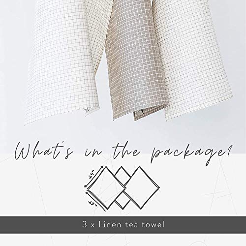 Magiclinen Linen Tea Towel - Linen Kitchen And Dish Towel - Linen Cloth - Hand Towel - Set Of 3 - Woodrose Colour #TOP4