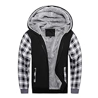 MATERIAL: Comfortable polyester and fleece lined. Mens hooded coat, soft and skin-care fabric, thick lined coat, keep warm and comfortable in winter. FEATURES: Full zip fleece hooded jackets can be worn in a variety of flexible ways, easy to slip on ...