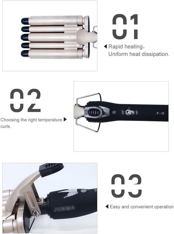 Hair Crimper Curling Iron Ceramic Crimpers Curler Wand Fast Heating Five 5 Barrels Hair Waver Tools for All Types of Hair