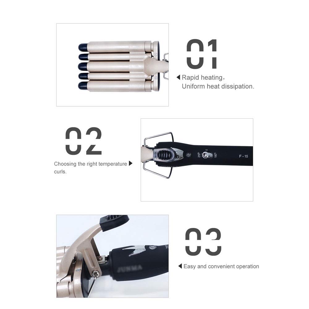 Hair Crimper Curling Iron Ceramic Crimpers Curler Wand Fast Heating five 5 Barrels Waver Tools for All Types of