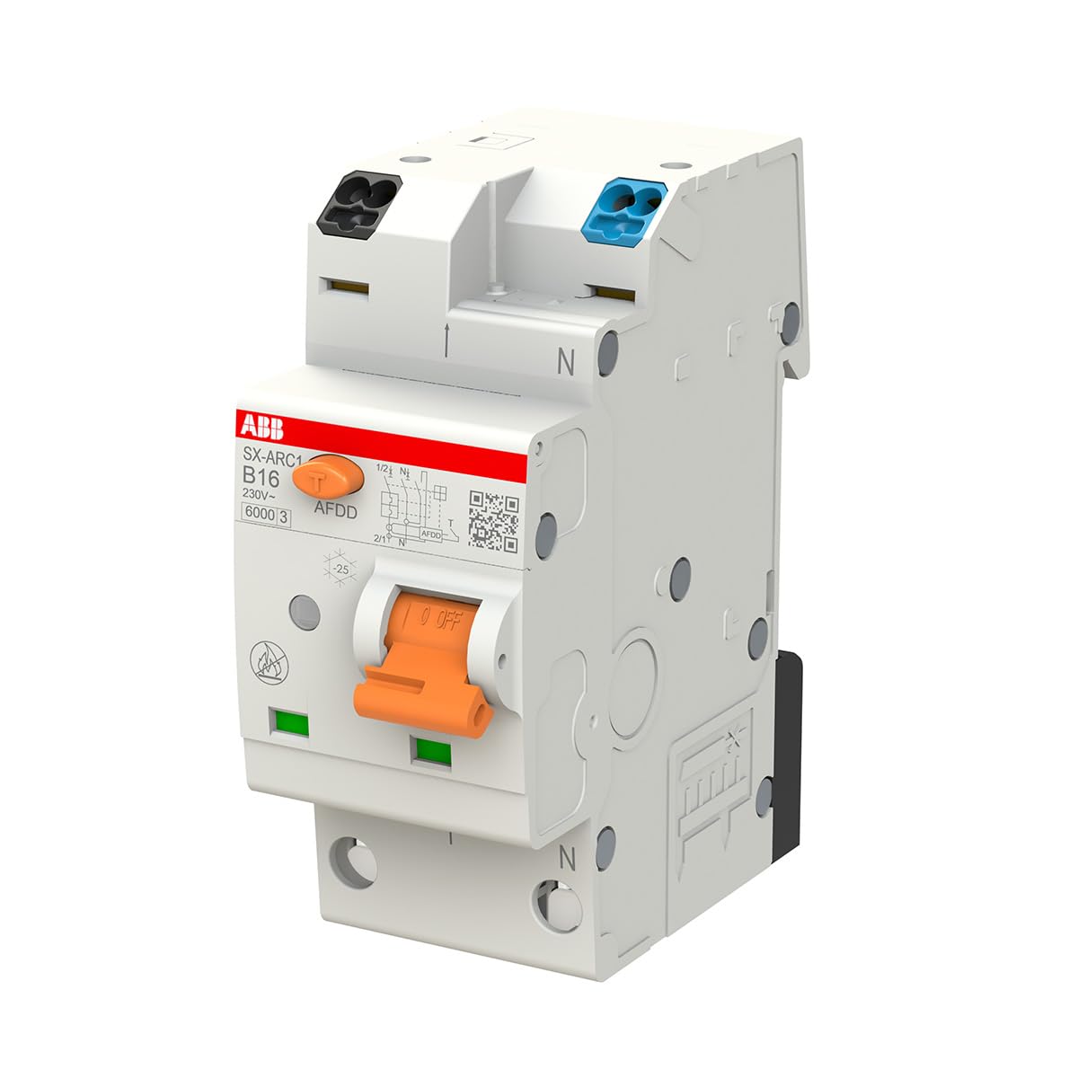 ABB FlexLine Komplettset FI, Sicherungsautomaten & AFDD mit Phasenschiene | 4× SX201-B16 LS-Schalter, 2× SX-ARC1 B16 Fehlerlichtbogen-Schutz (AFDD), 1× FX204 FI 40A/30mA, PSX3/24N
