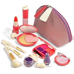Litti Pritti Pretend Makeup for Toddlers - 11 Piece Set - Play Makeup for Little Girls Age 3 & Up - Cosmetic Case w/ Accessories - Toddler Makeup - Fake Makeup for Toddlers - Toy Makeup Set for Girls