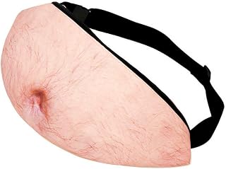 Beer Funny Bag Waist Pack-BUBOM Belly Dad Bag Gag 3D Fake Belly Best Christmas, White Elephant Exchange,Birthday Gift for Men and Women