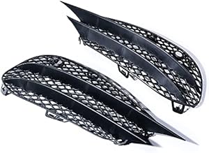 2X Front Lower Bumper Fog Light Grille Compatible with 15 16 17 18 Benz A205 Convertible C205 Coupe AMG line C-Class C180 C200 C260 W205 Sedan