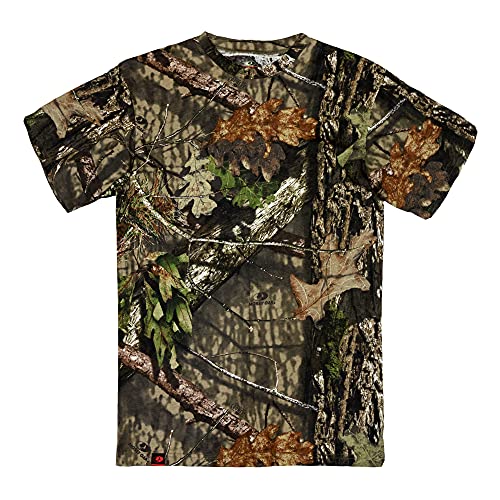 Mossy Oak Men's Standard Camo Hunting Shirt Short Sleeve Cotton, Break-up Country, Large