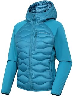 Übergangsjacke Damen Herbst Leicht Laufjacke für Frauen Atmungsaktiv Wasserdicht Hybrid Jacke Dünn Steppjacke mit Kapuze und Taschen Golfjacken für Outdoor Running