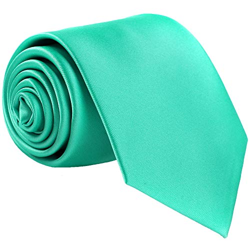 fortunatever Men's Solid Satin Necktie,Green Ties For Men With Gift Box