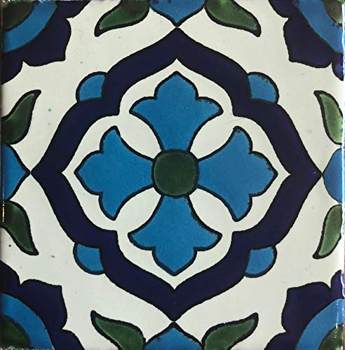 Ceramic Talavera Mexican Tile 4X4", 9 Pieces (Not Stickers) A1 Export Quality! - Ex194 #TOP1