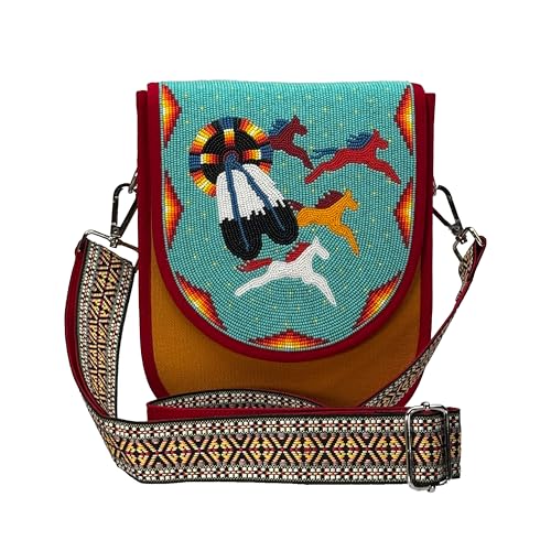 La Vivia Handmade Beaded Handbag, Native American Style Crossbody bag,Seed
