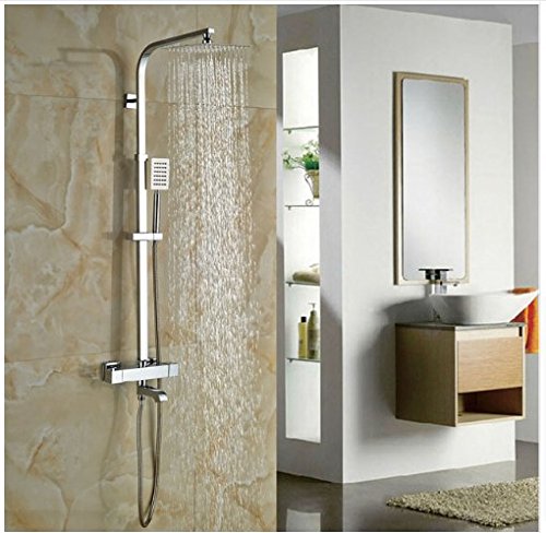 Robinet mitigeur de baignoire thermostatique finition chrome brillant