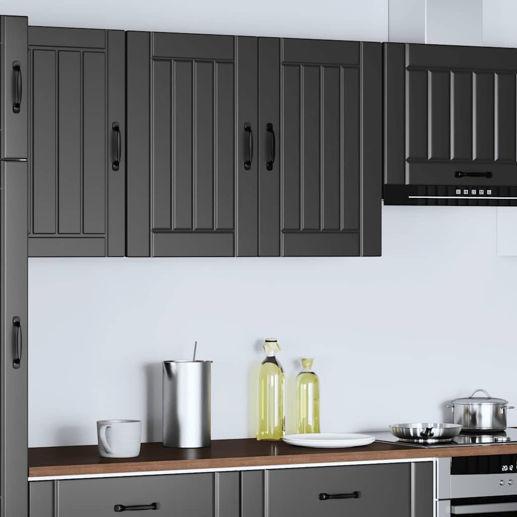 Item-Kitchen Wall Cabinet Lucca Black Engineered Legno,Armadi e stoccaggio,Armadi da cucina