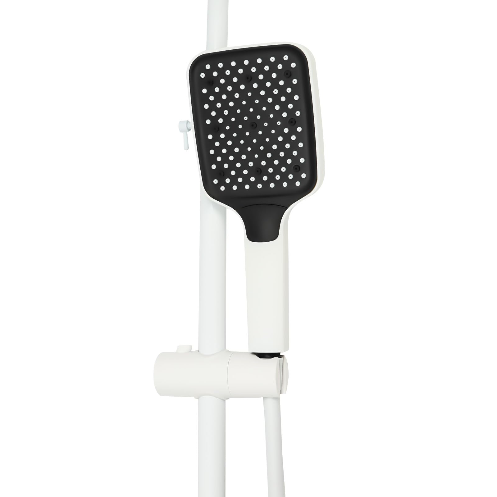 Sistema de ducha con alcachofa de mano, doble uso, 33,46 – 47,24 pulgadas, altura regulable, pulverización superior extragrande