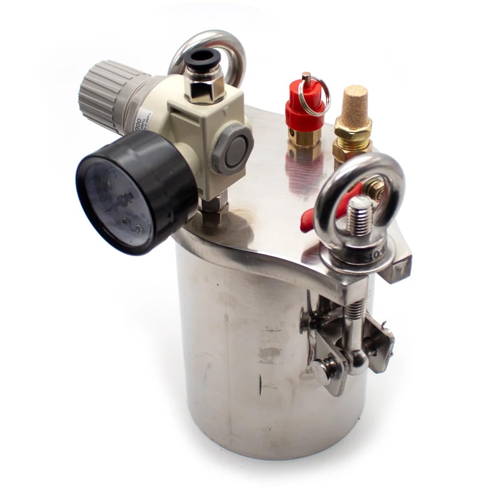 0.5L 304 Stainless Steel Pressure Tank Glue Dispensing Machine Storage Barrel with Pressure Regulating Valve Barometer