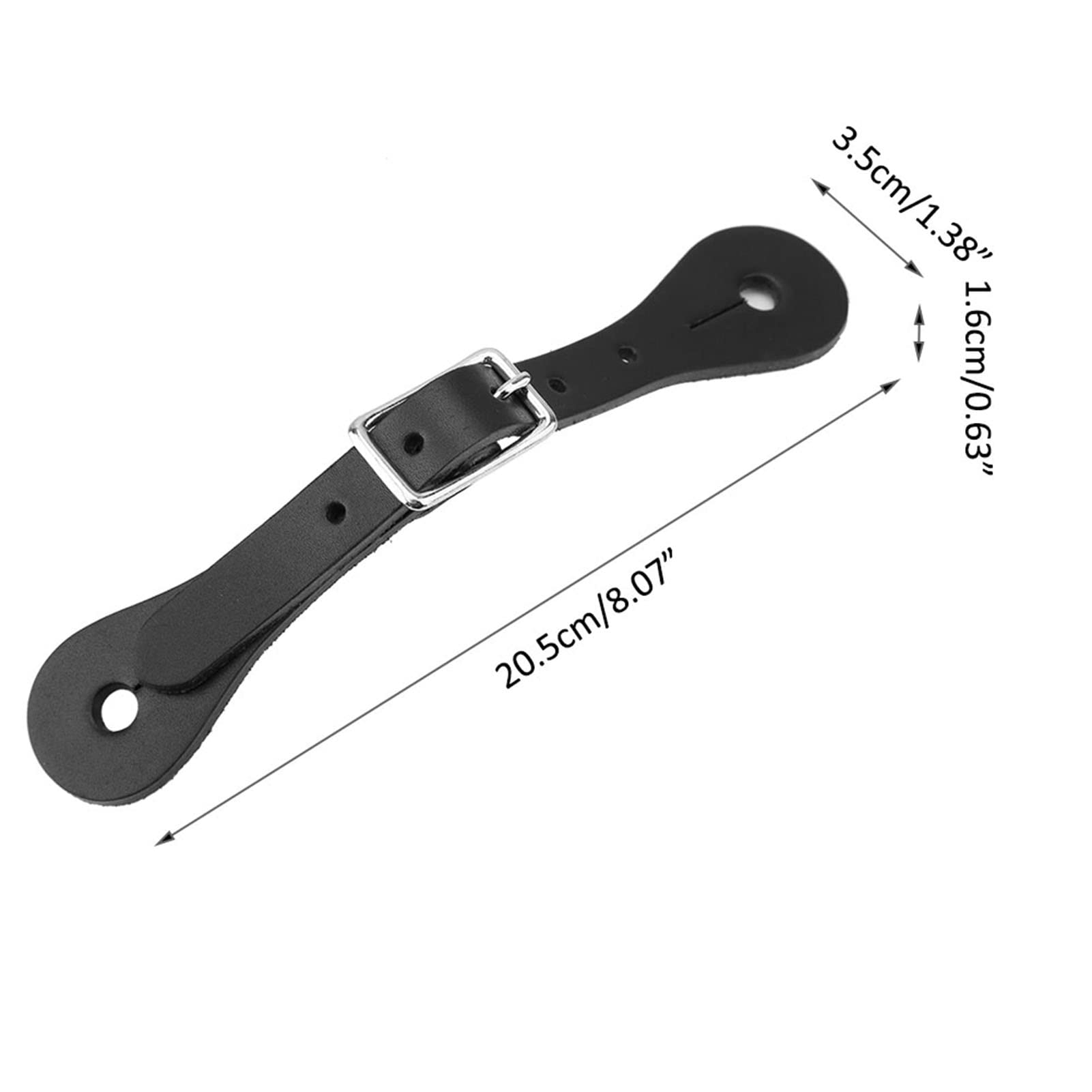 2 Paar Sporenriemen,Verstellbare Sporenriemen Aus Echtem Leder mit Metallschnalle,Handgefertigte Stiefelriemen f¨¹r Cowboystiefel,f¨¹r Das T?gliche Training,Schulwettbewerbe(L-Schwarz)