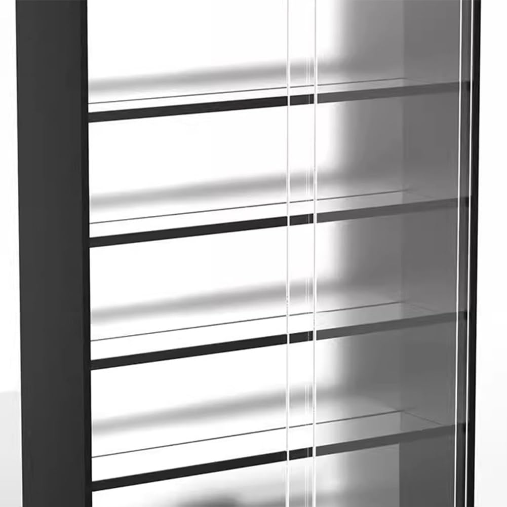 Rygcrud Aluminium Zigaretten-Vitrine, Zigarettenschrank - Tür Aus Gehärtetem Glas Mit Schlossschlüssel, Wandmontiert Zigarettenregal-Vitrine, Einzelhandels-Vitrine(62.5x17.3x90cm)