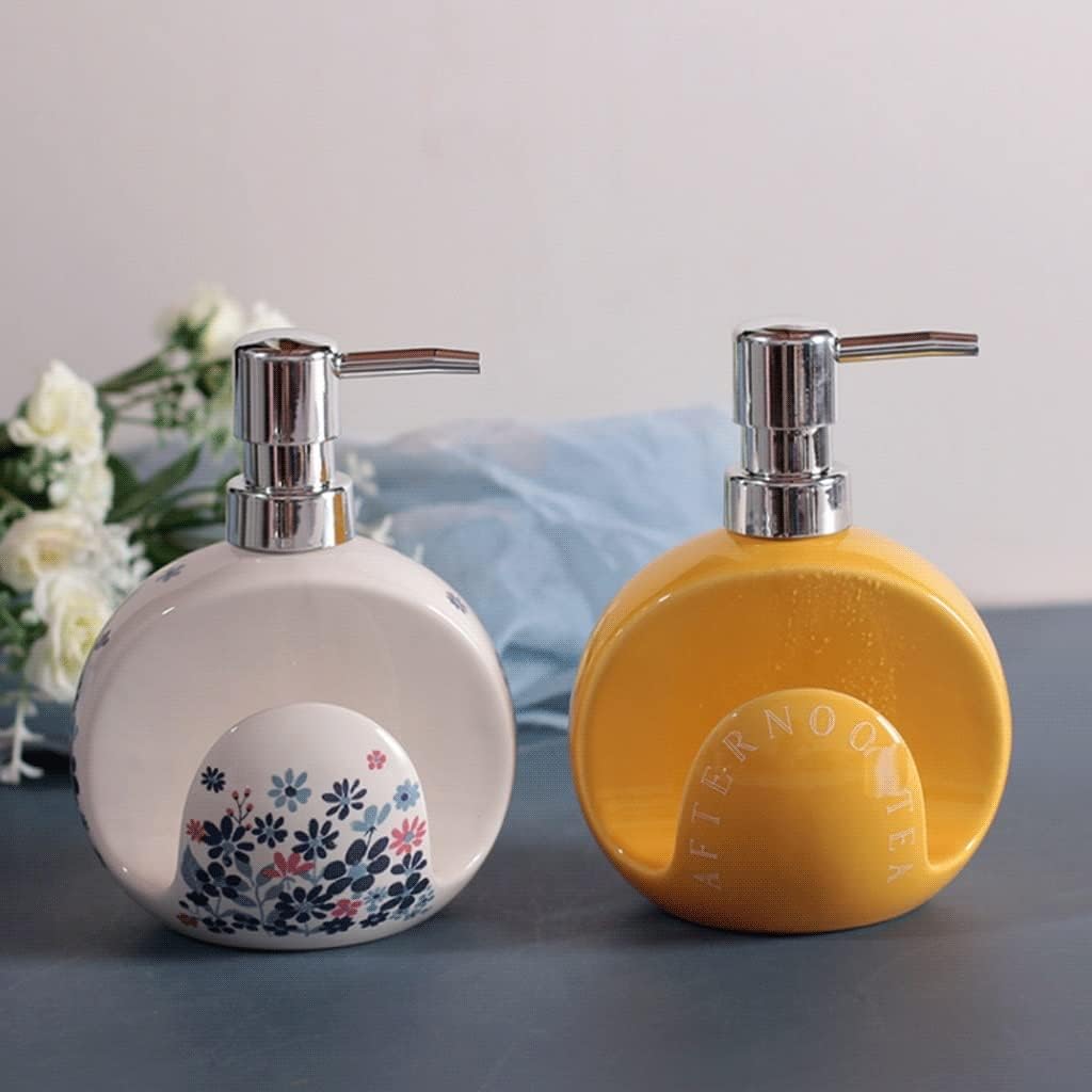 Soap Dispenser, Ceramic Lotion Dispenser 400ml/13.5oz Home Pump Bottle Suitable for Kitchen Sink Or Bathroom Countertop Use