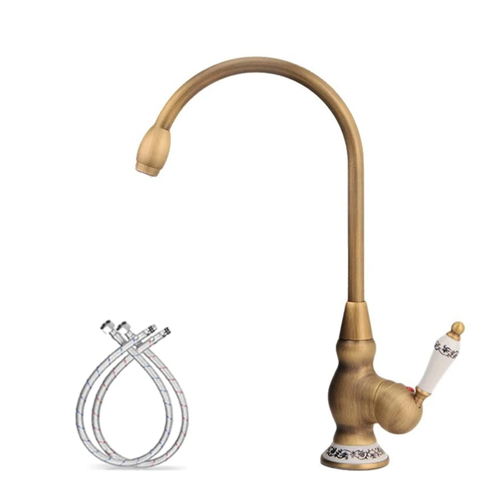 ZQFHSX Pot Filler Faucet Deck Mounted Single Handle Hot Cold Sink Mixer Tap Brass 360 Degree Kitchen Bathroom for Most Scenarios(H)