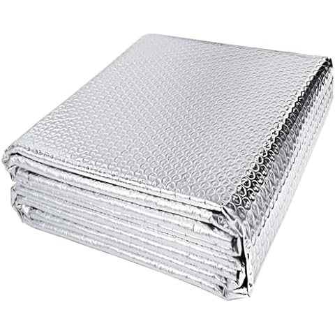 YoleShy Double Reflective Insulation 24 in X 10 FT RV Window Insulation for Summer Heat Bubble Reflective Foil Insulation Aluminum Foil Thermal Insulation Foam for Windows, Roof, RV, Car Cover